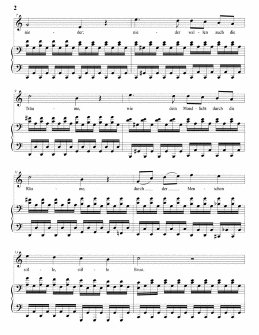SCHUBERT: Nacht und Träume, D. 827 (transposed to C major) Voice scores gallery preview page 3