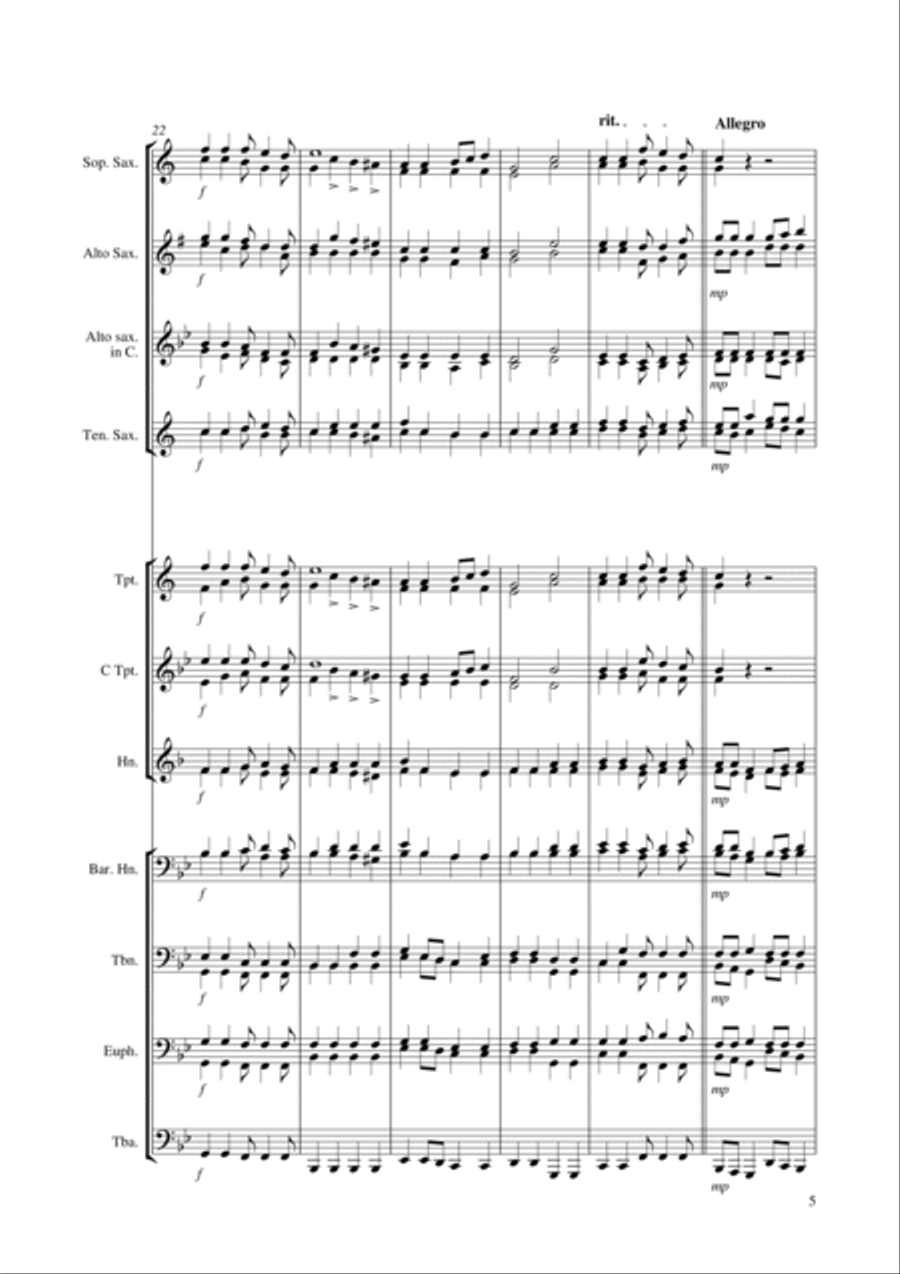 Land of hope and glory Brass Ensemble scores gallery preview page 5