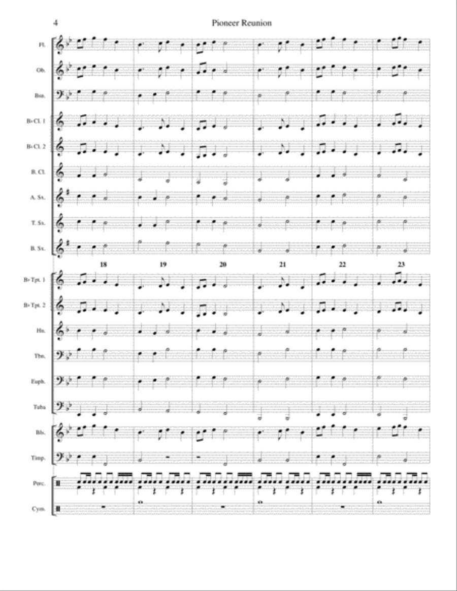 Pioneer Reunion Concert Band scores gallery preview page 4