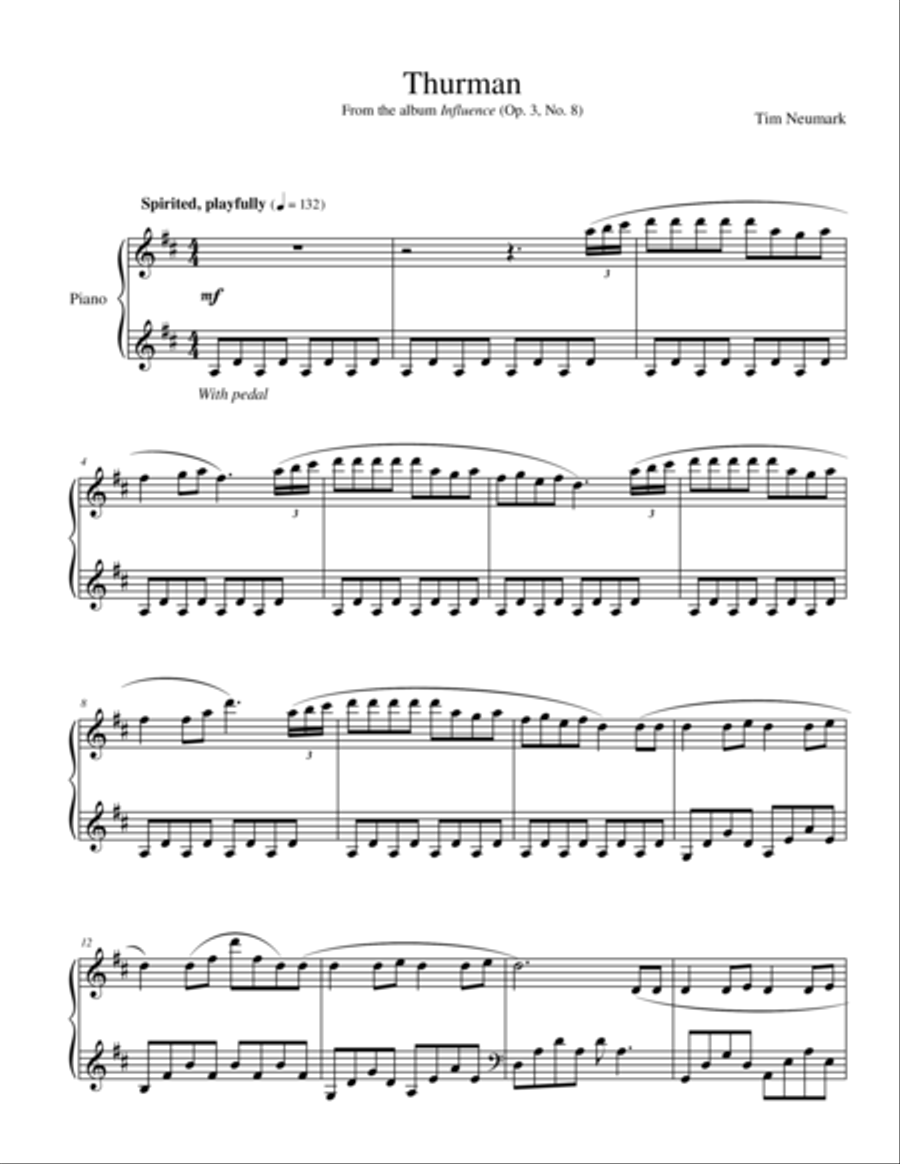 Thurman Thurman Piano Solo scores gallery preview page 1