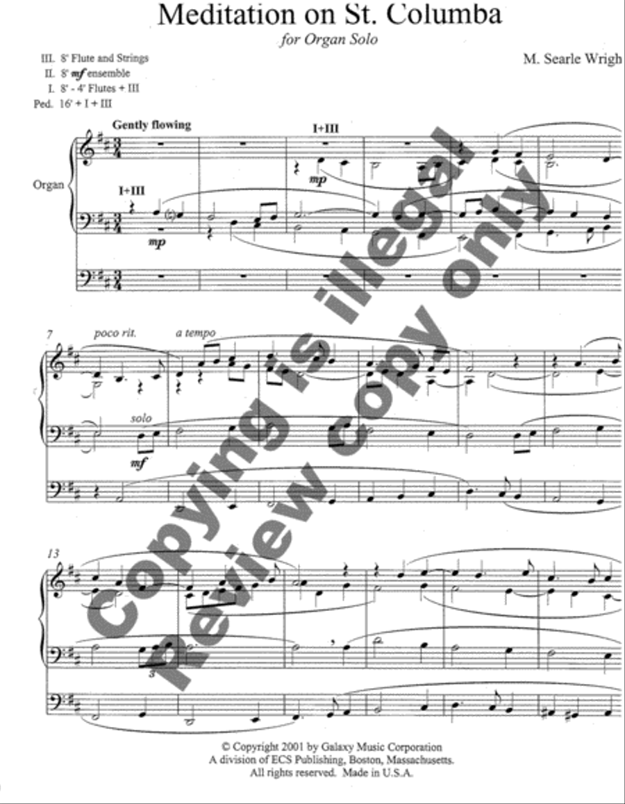 Meditation on St. Columba Organ scores gallery preview page 4