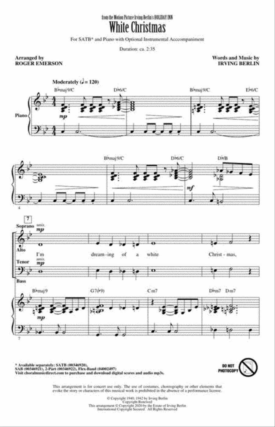 White Christmas 4-Part scores gallery preview page 4