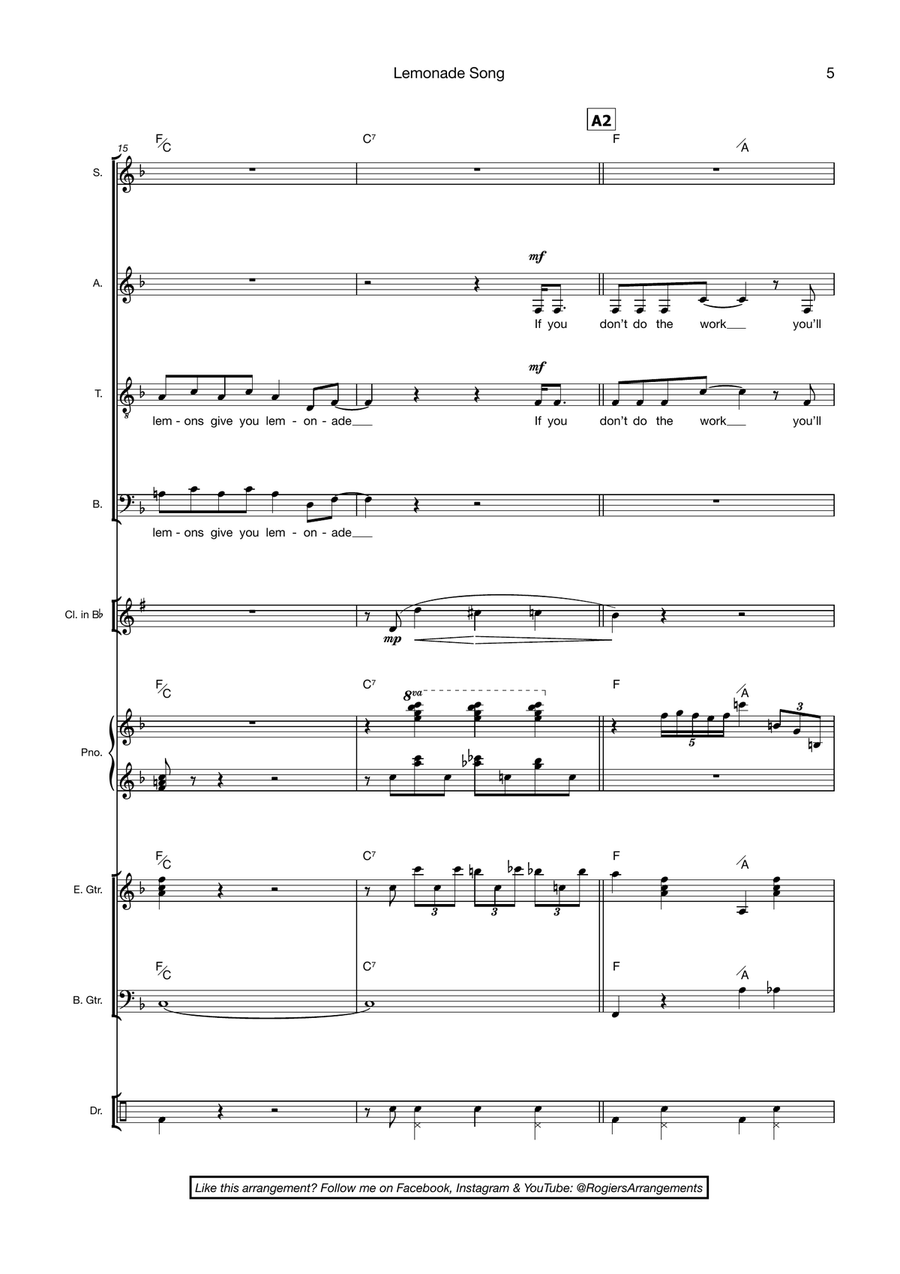 The Lemonade Song 4-Part scores gallery preview page 5