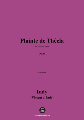 Book cover for V. d' Indy-Plainte de Thécla,Op.10,in d minor