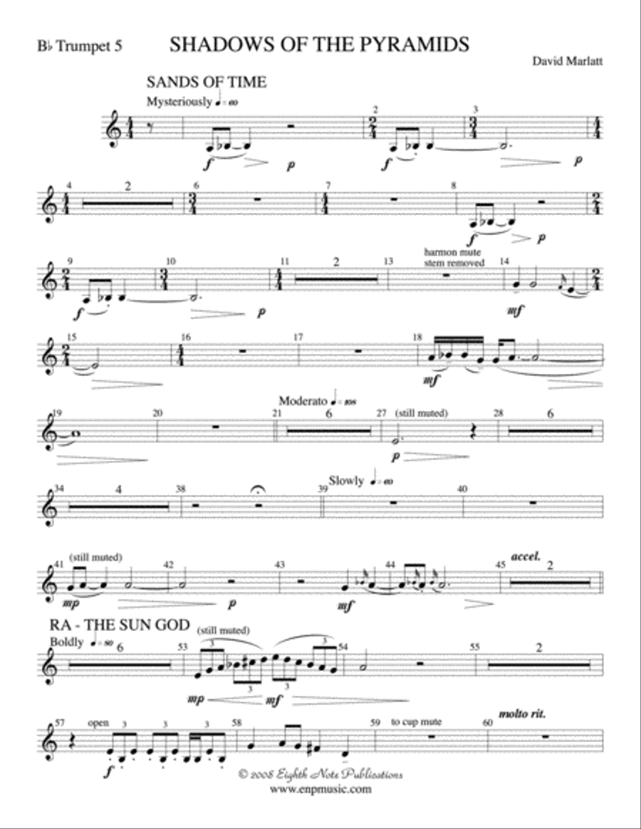 Shadows of the Pyramids: 5th Trumpet Concert Band scores gallery preview page 1