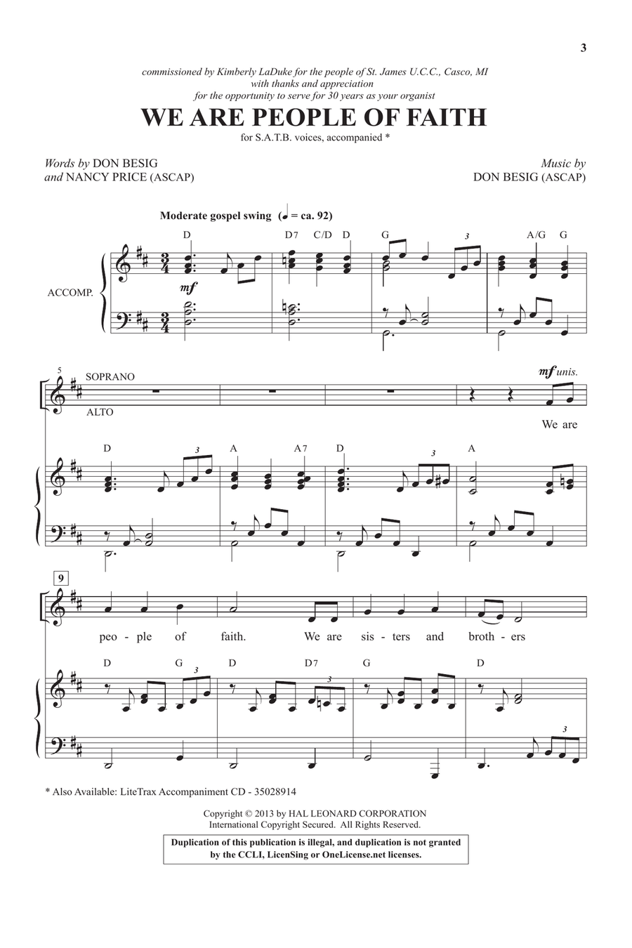 We Are People Of Faith 4-Part scores gallery preview page 1