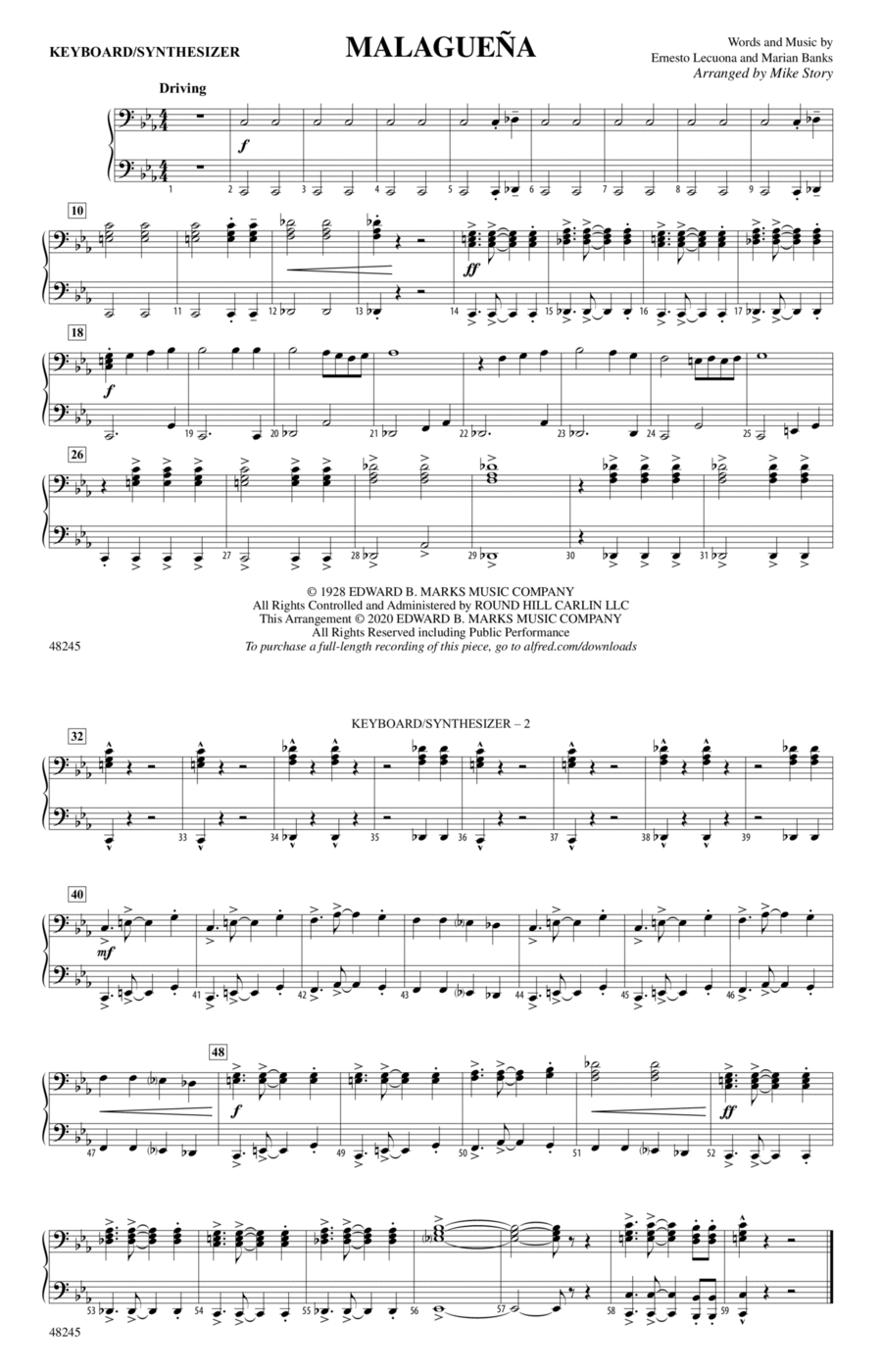 Malagueña: Piano Accompaniment Piano Accompaniment scores gallery preview page 1