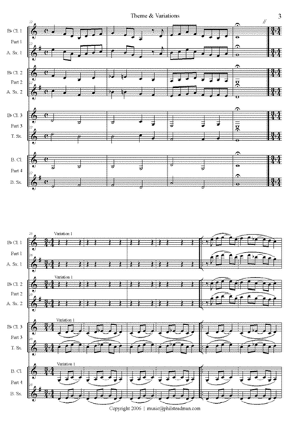 Theme & Variations for flexible Woodwind quartet
