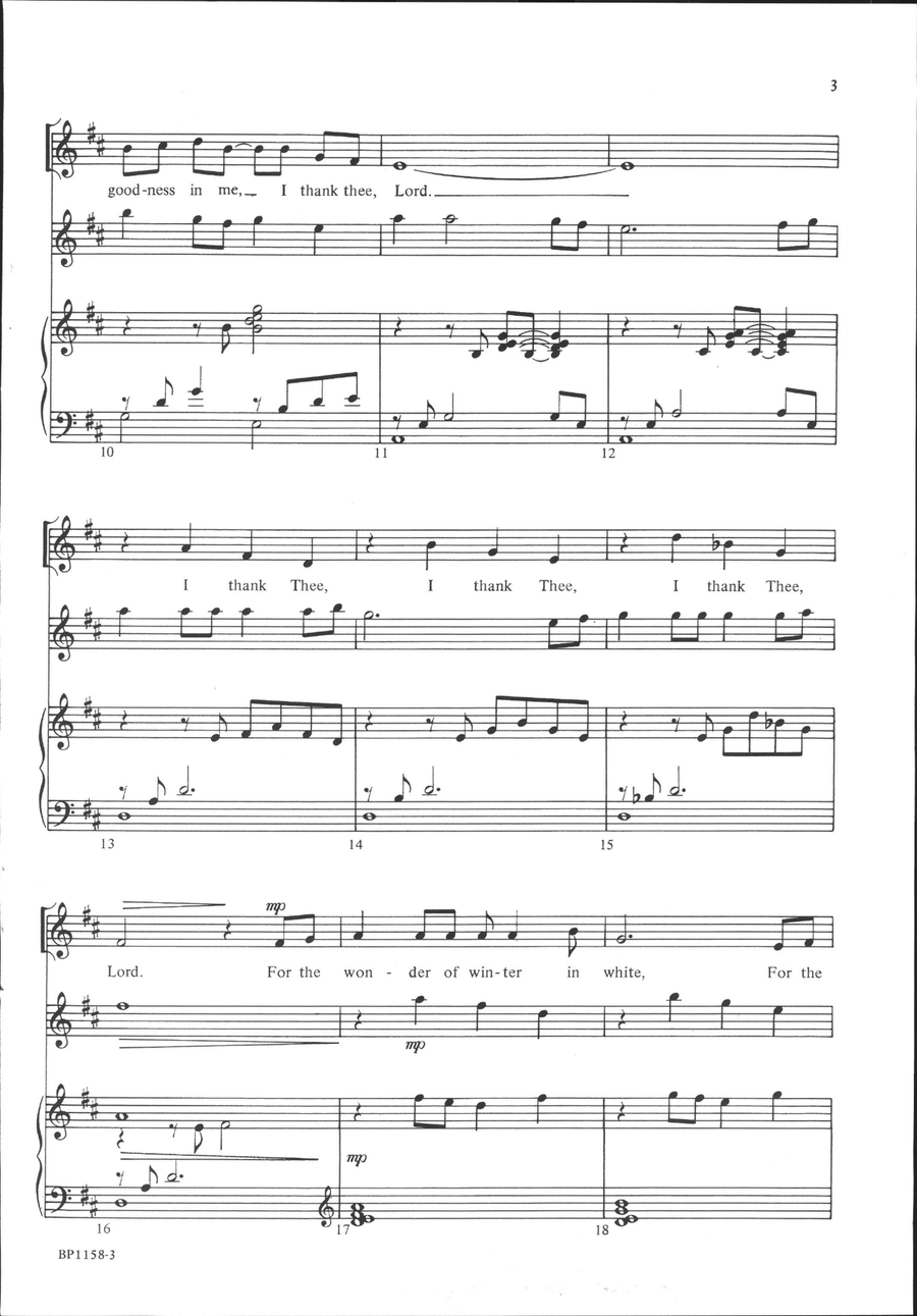 I Thank Thee, Lord Unison Choir scores gallery preview page 3