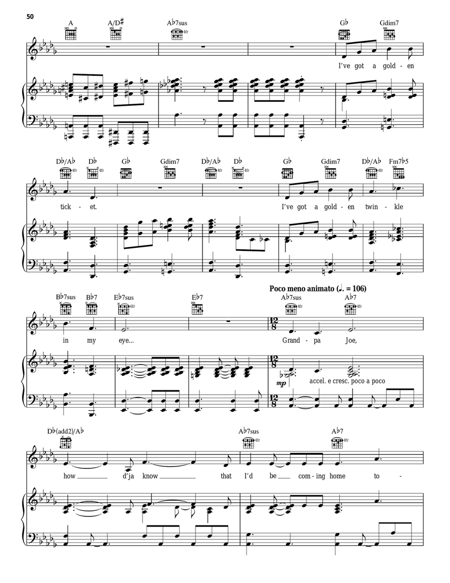 I've Got A Golden Ticket / Grandpa Joe (from Charlie And The Chocolate Factory) Piano, Vocal, Guitar scores gallery preview page 2