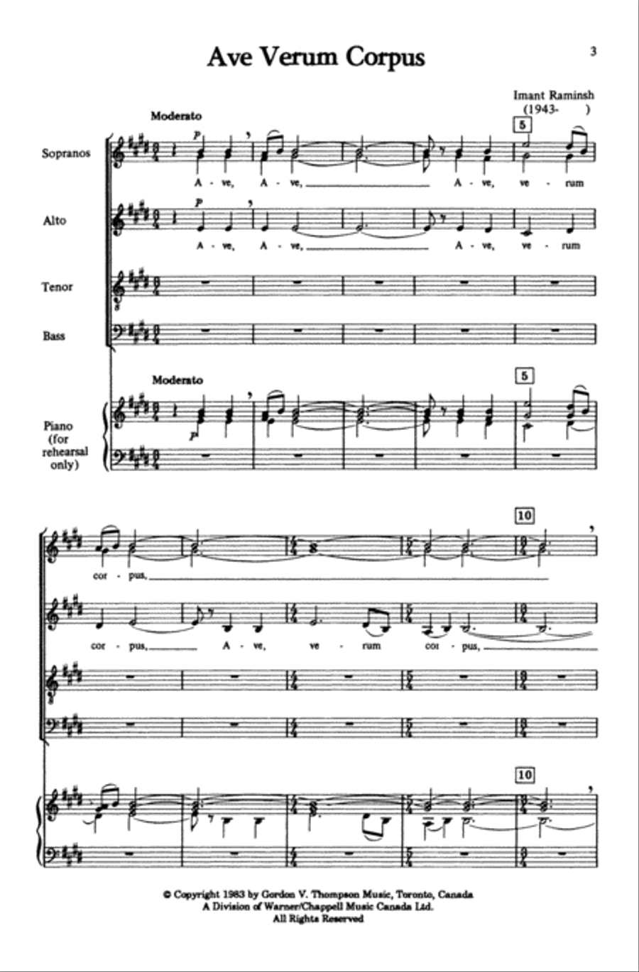 Ave Verum Corpus 4-Part scores gallery preview page 12