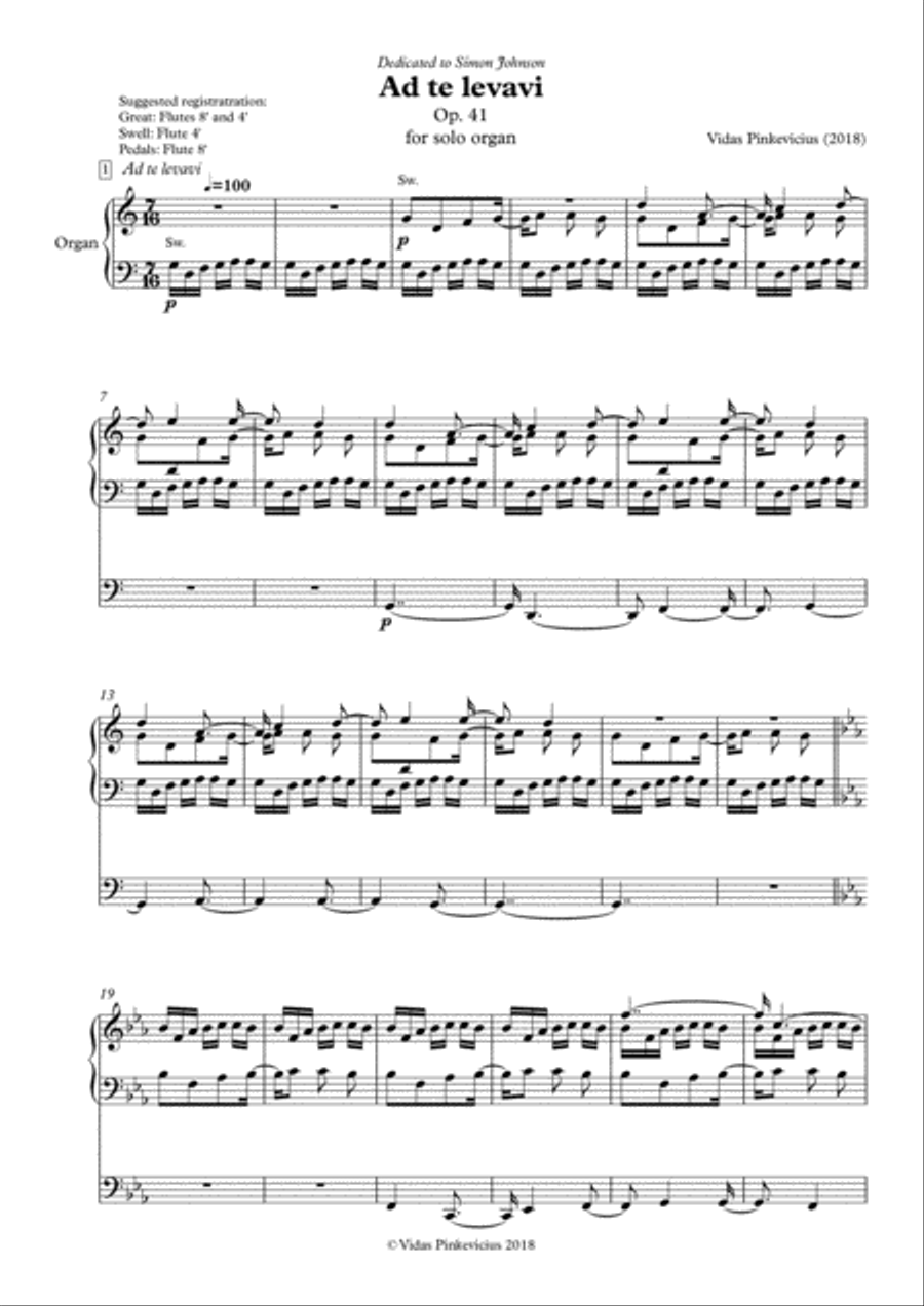 Ad te levavi, Op. 41 Organ Solo scores gallery preview page 3