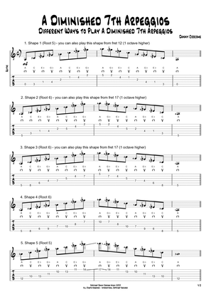 A Diminished 7th Arpeggios (5 Ways to Play)