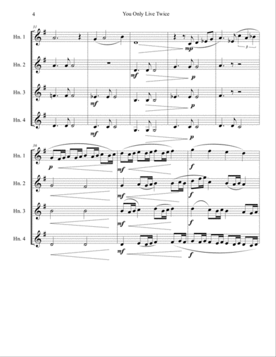You Only Live Twice Brass Ensemble scores gallery preview page 5