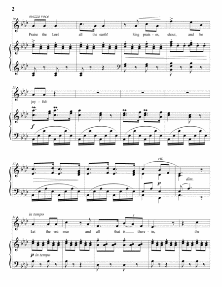 DVORÁK: Sing ye a joyful song, Op. 99 no. 10 (transposed to A-flat major)