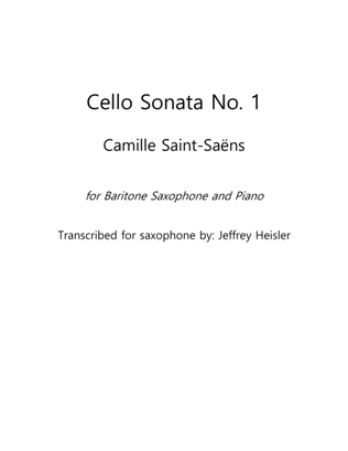 Book cover for Saint-Saëns Cello Sonata (no.1) Transcribed for Baritone Saxophone by Jeffrey Heisler