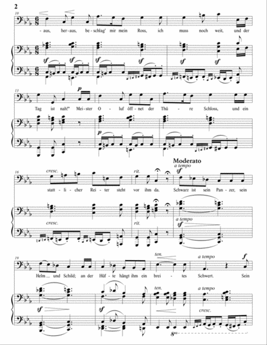 LOEWE: Odins Meeresritt, Op. 118 (transposed to C minor, bass clef) Voice scores gallery preview page 3