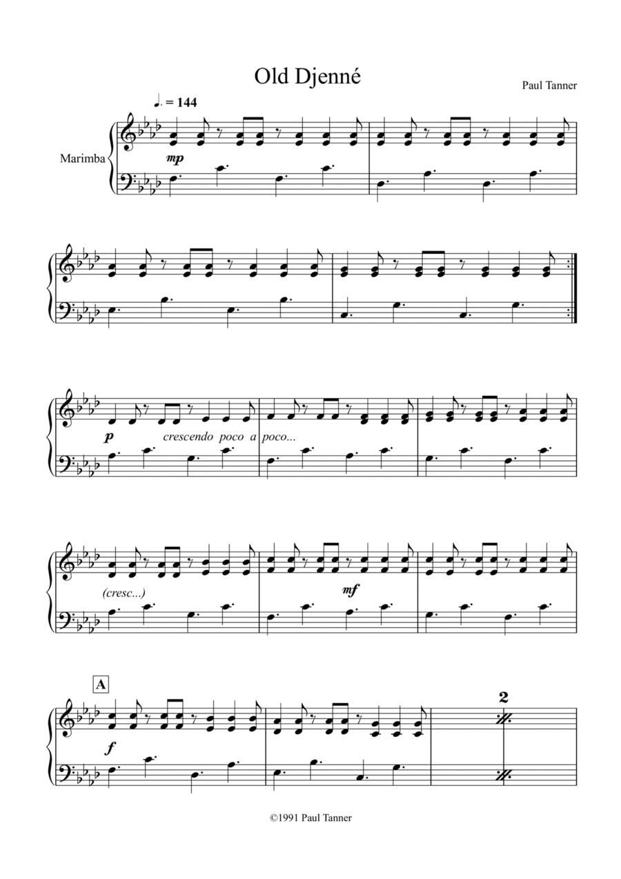 Old Djenné - Marimba Solo Marimba scores gallery preview page 1