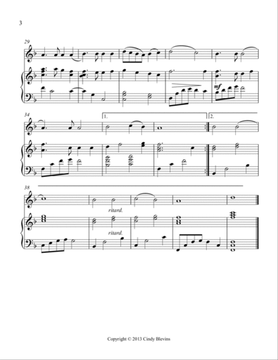 America, the Beautiful, for Piano and Violin Violin Solo scores gallery preview page 4