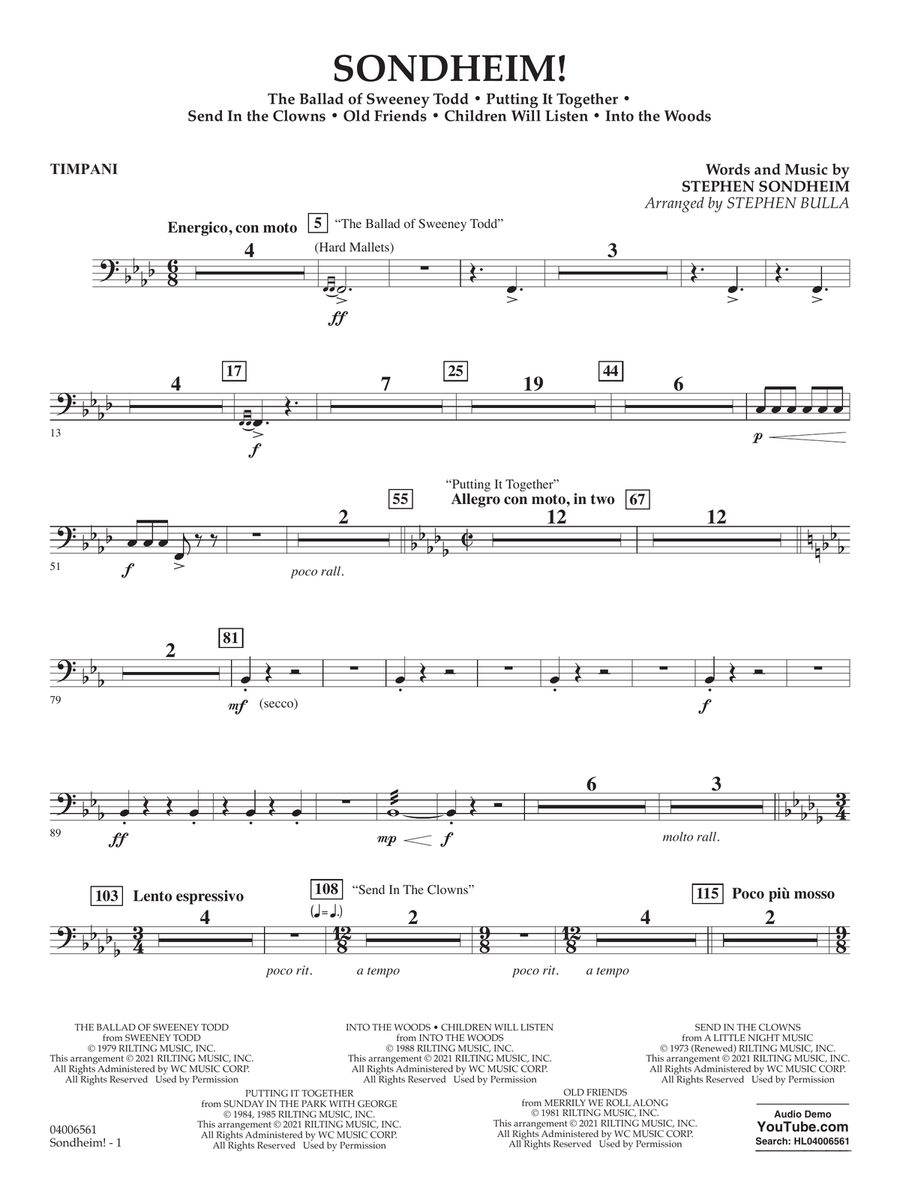Sondheim! (arr. Stephen Bulla) - Timpani