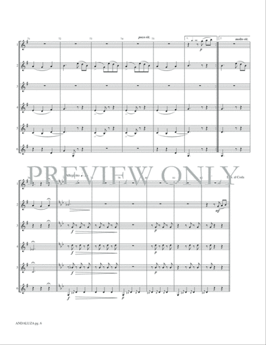 Andaluza -- Spanish Dance No. 5 Small Ensemble scores gallery preview page 8