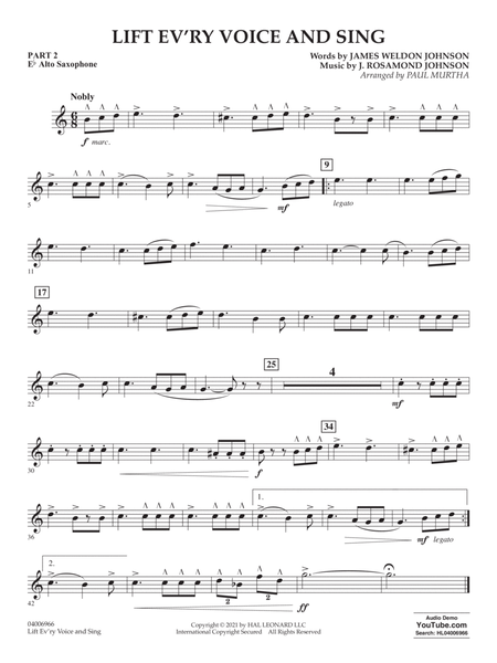 Lift Ev'ry Voice And Sing (arr. Paul Murtha) - Pt.2 - Eb Alto Saxophone