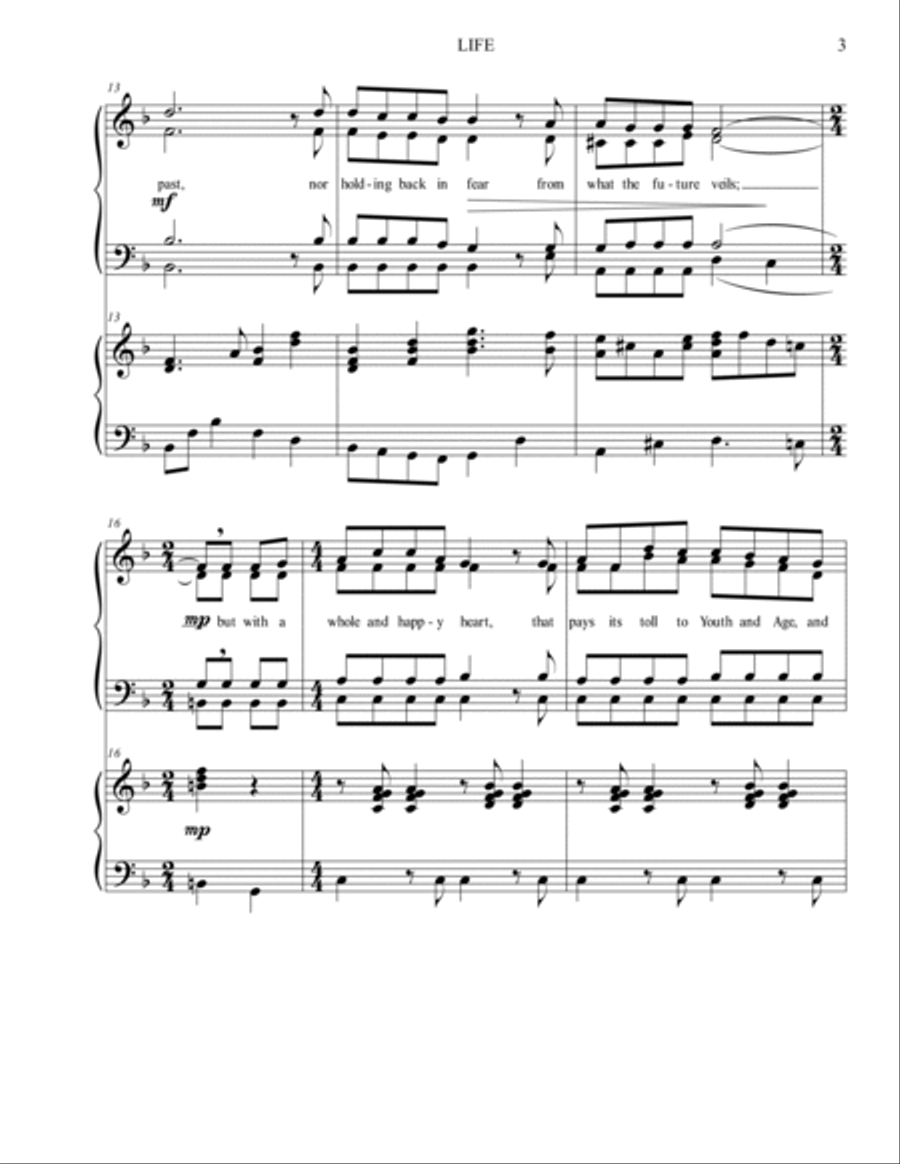 LIFE From The Three Best Things 4-Part scores gallery preview page 3