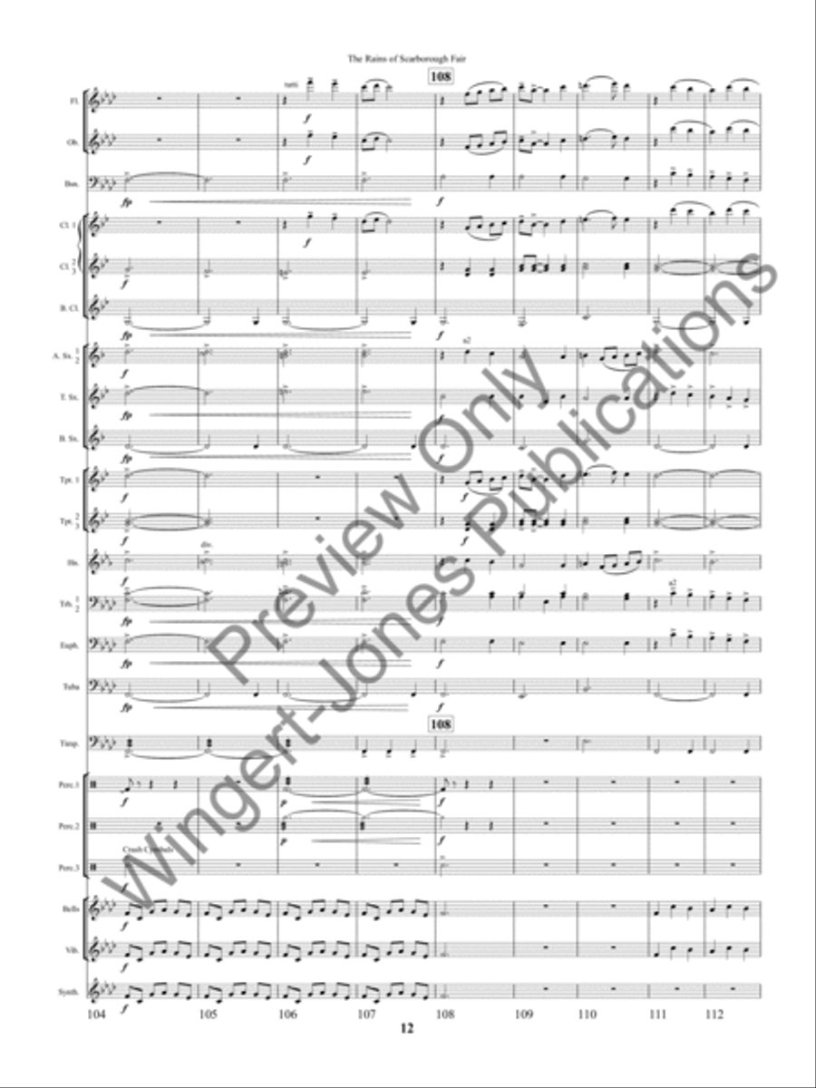 The Rains of Scarborough Fair Concert Band scores gallery preview page 15