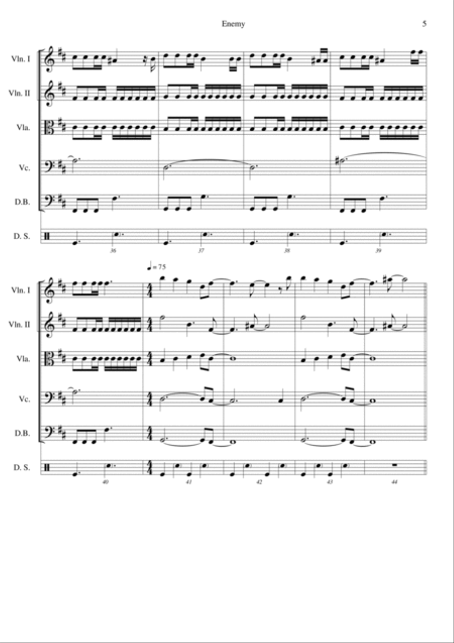 Enemy String Quintet scores gallery preview page 5