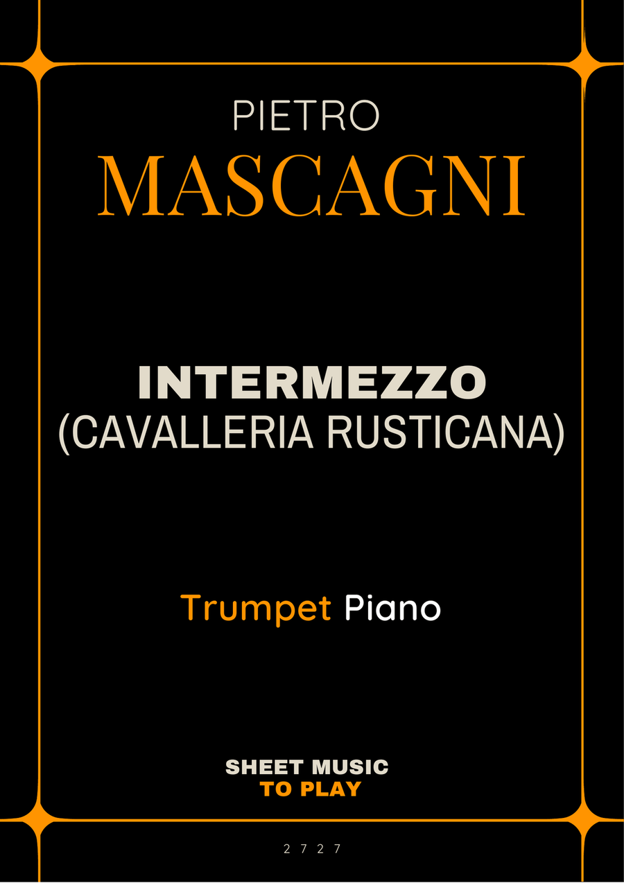 Intermezzo from Cavalleria Rusticana - Trumpet and Piano (Full Score and Parts) B-Flat Trumpet scores gallery preview page 1