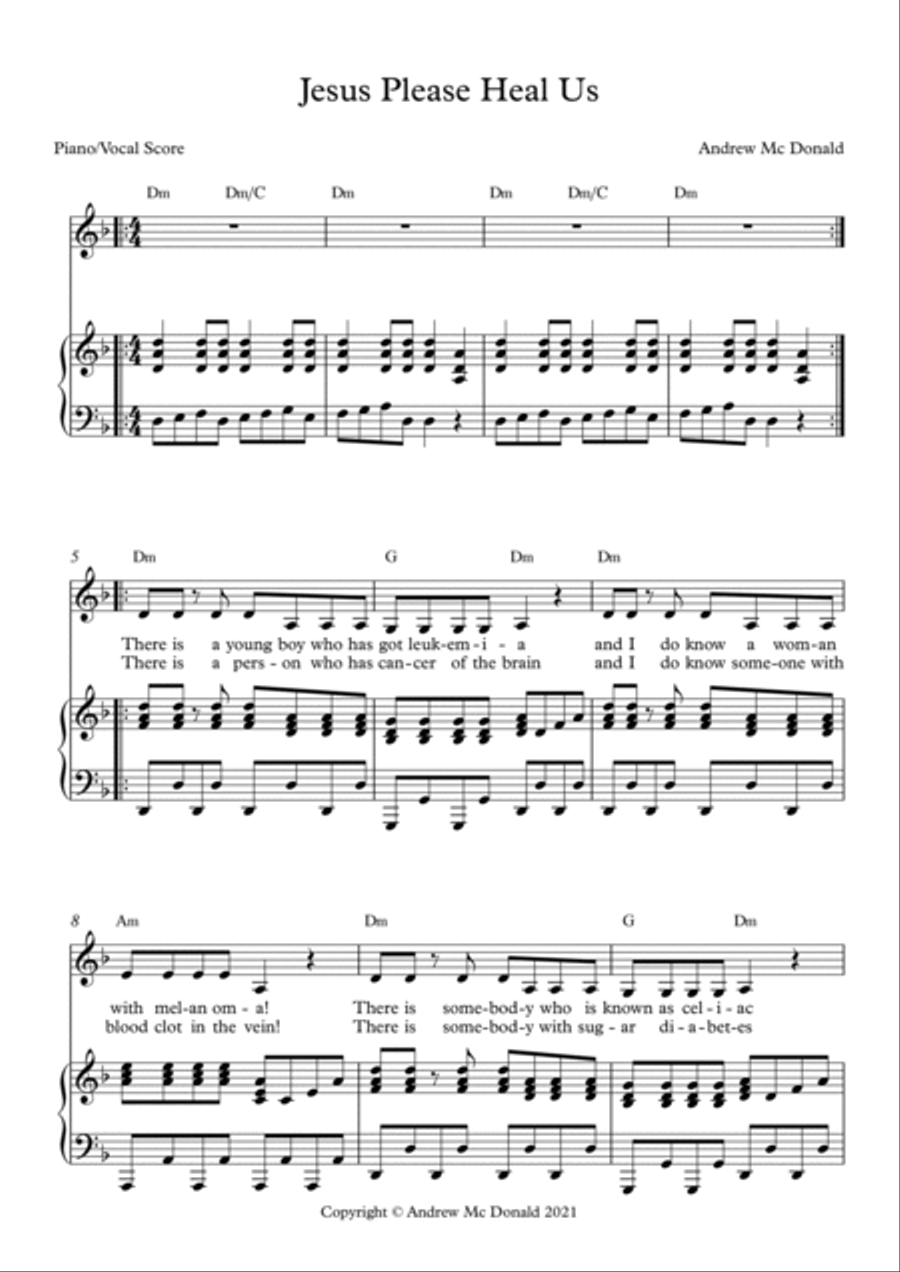 Jesus Please Heal Us Voice scores gallery preview page 2