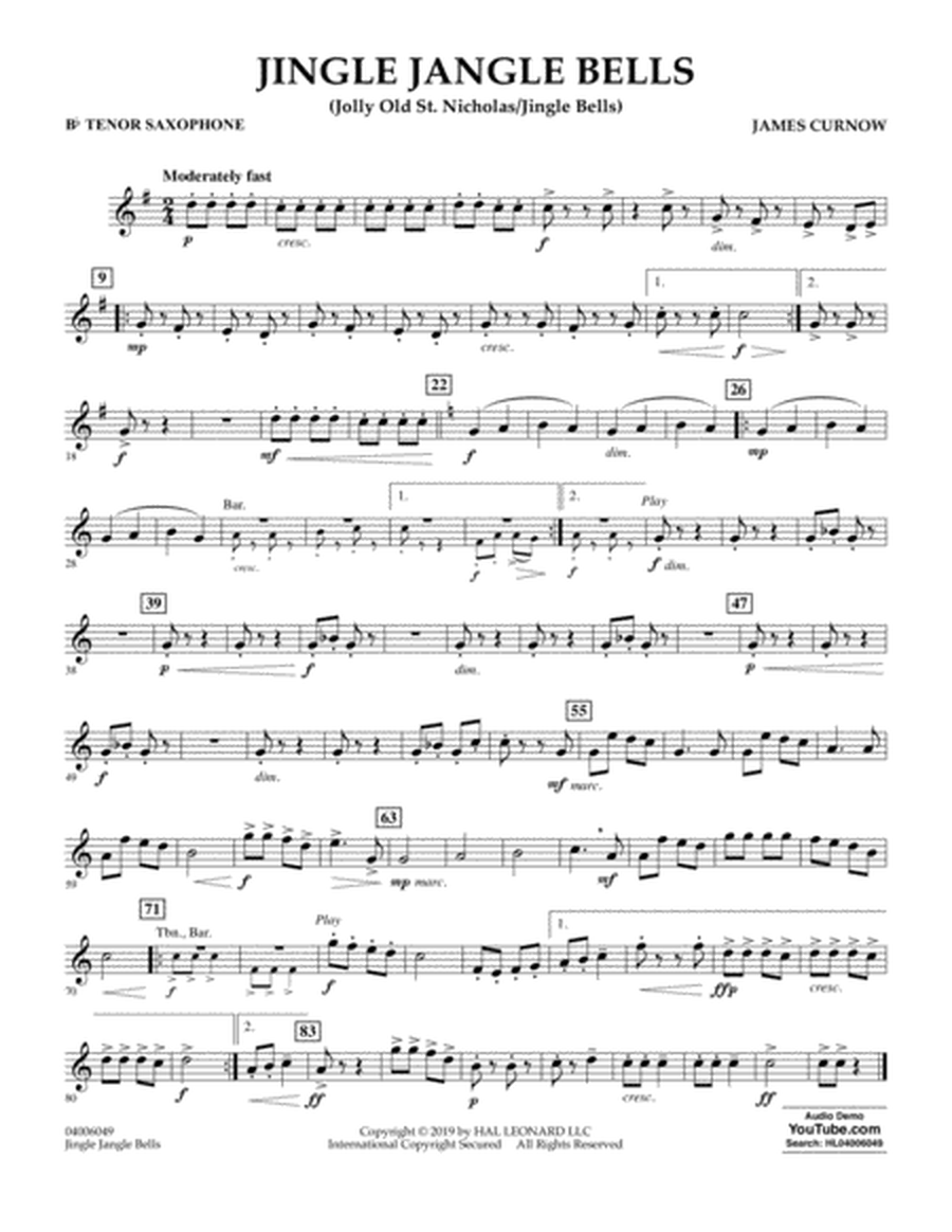 Jingle Jangle Bells (Jolly Old St. Nicholas/Jingle Bells) - Bb Tenor Saxophone