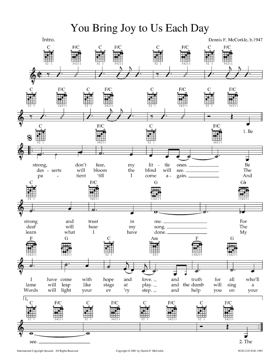 You Bring Joy To Us Each Day Voice Solo scores gallery preview page 1