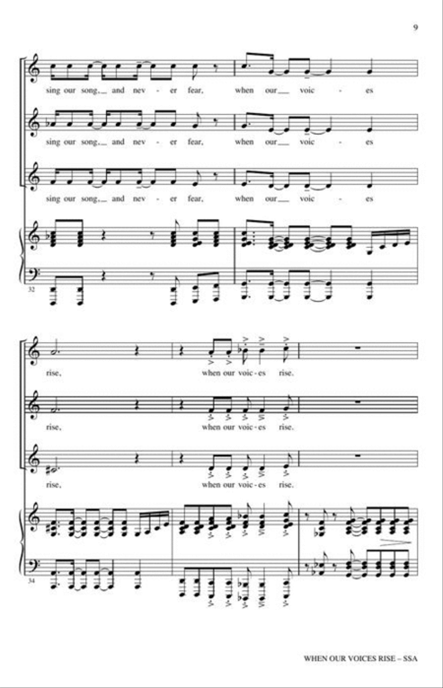 When Our Voices Rise SSA scores gallery preview page 5