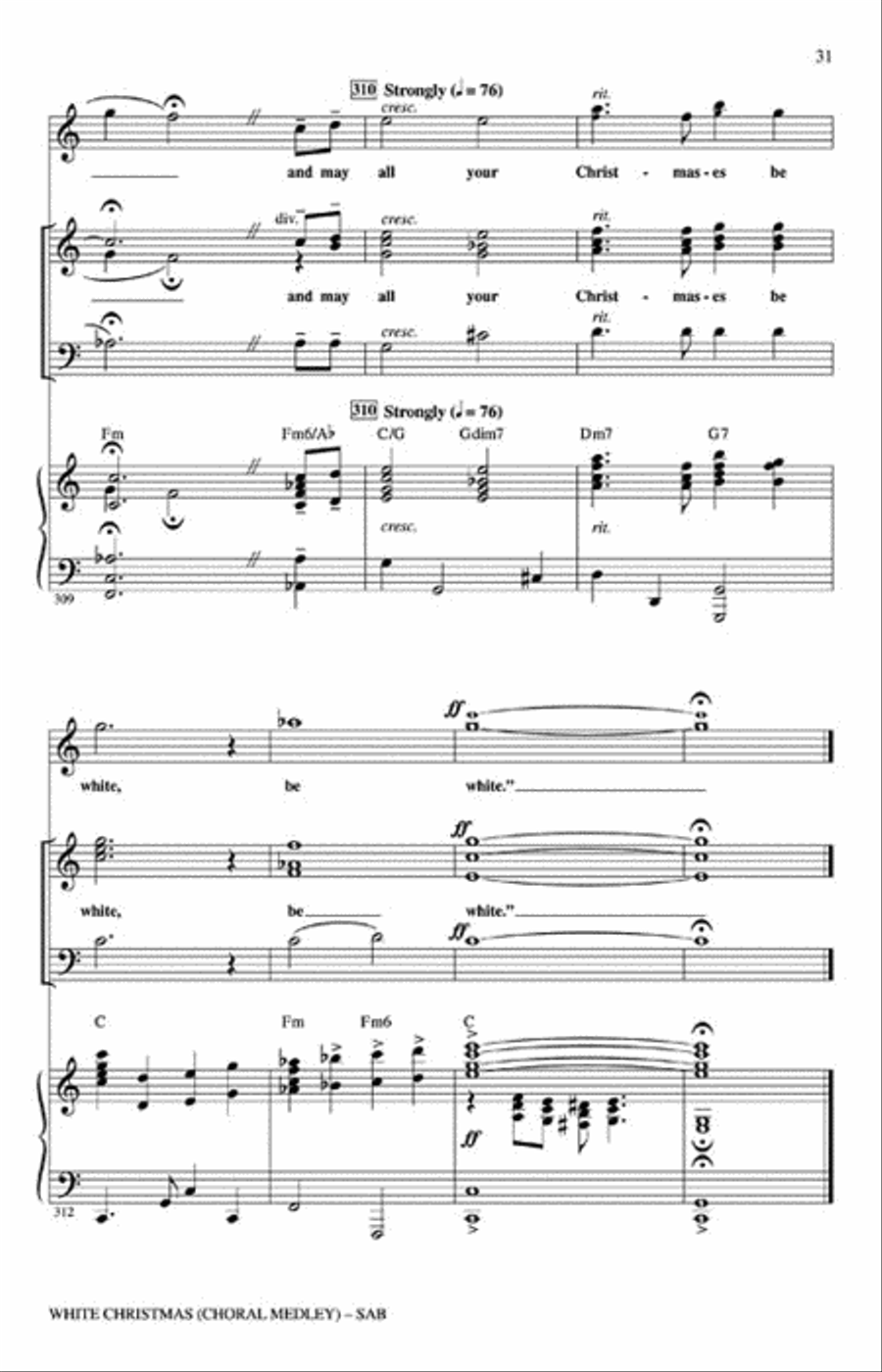 White Christmas (Choral Medley) 3-Part scores gallery preview page 7