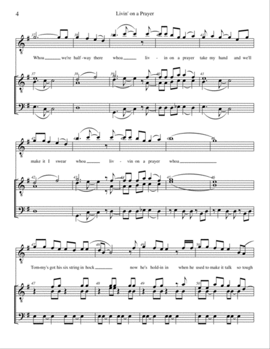 Livin' On A Prayer Livin' On A Prayer TTBB scores gallery preview page 4