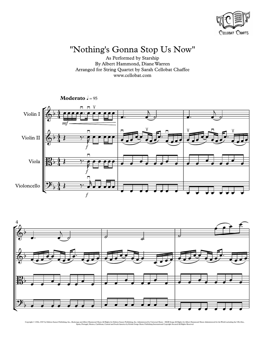 Nothing's Gonna Stop Us Now by Starship String Quartet - Digital Sheet Music
