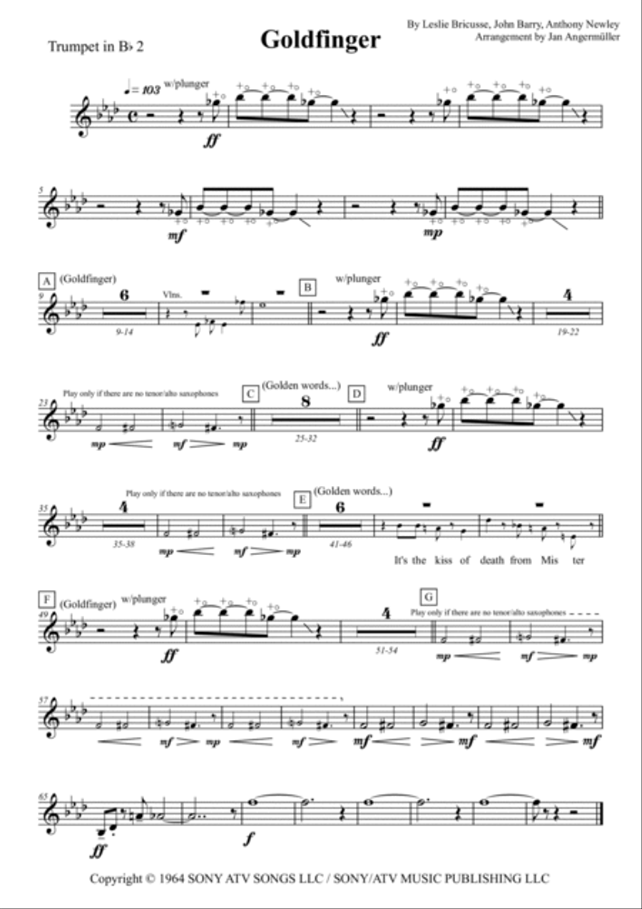 Goldfinger (vocal Version) Full Orchestra scores gallery preview page 3