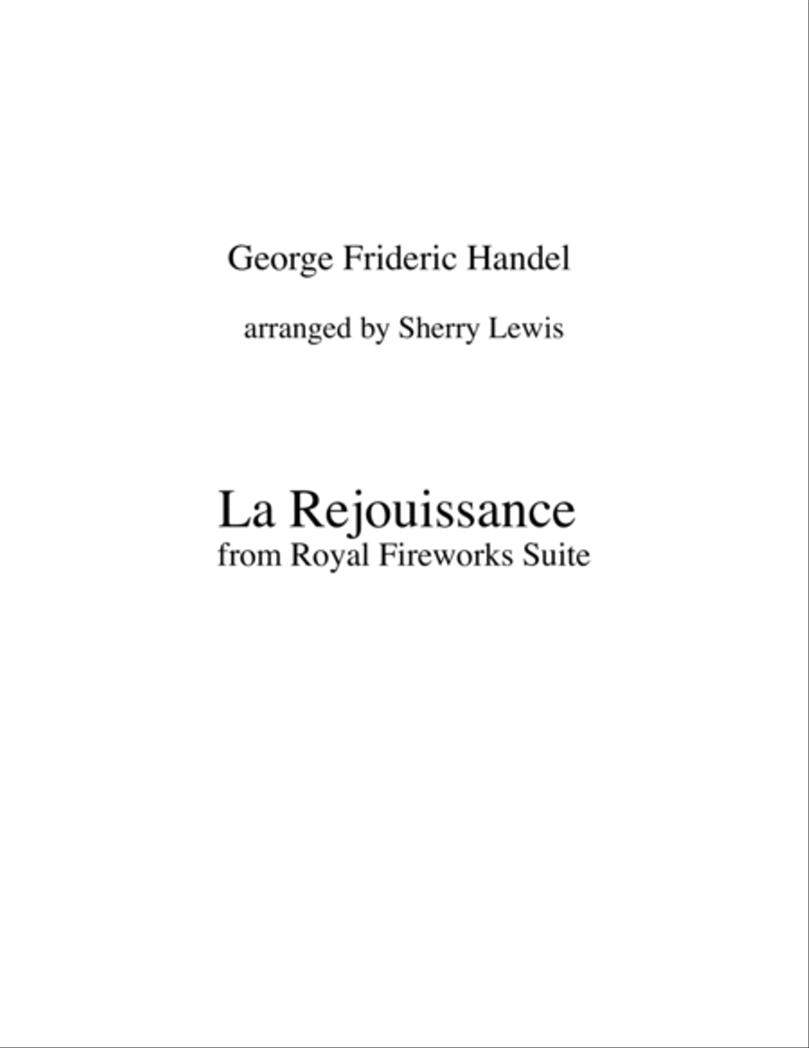 LA REJOUISSANCE from Royal Fireworks, String Trio, Intermediate Level for 2 violins and cello or vio String Trio scores gallery preview page 2