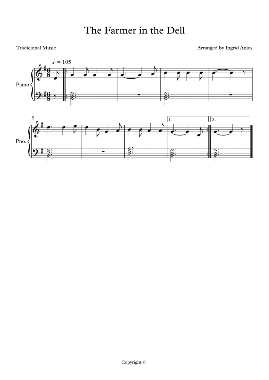 The Farmer in the Dell The Farmer in the Dell Easy Piano scores gallery preview page 1