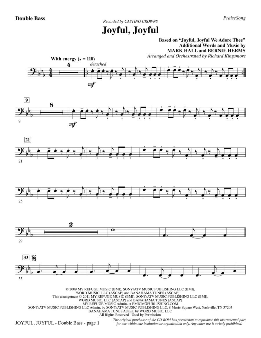 Joyful, Joyful - Double Bass Choir scores gallery preview page 1