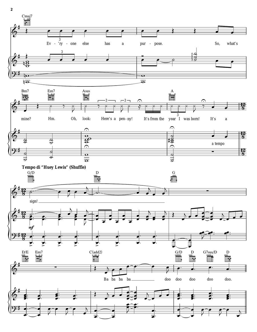 Purpose (from Avenue Q) Purpose (from Avenue Q) Piano, Vocal, Guitar scores gallery preview page 2