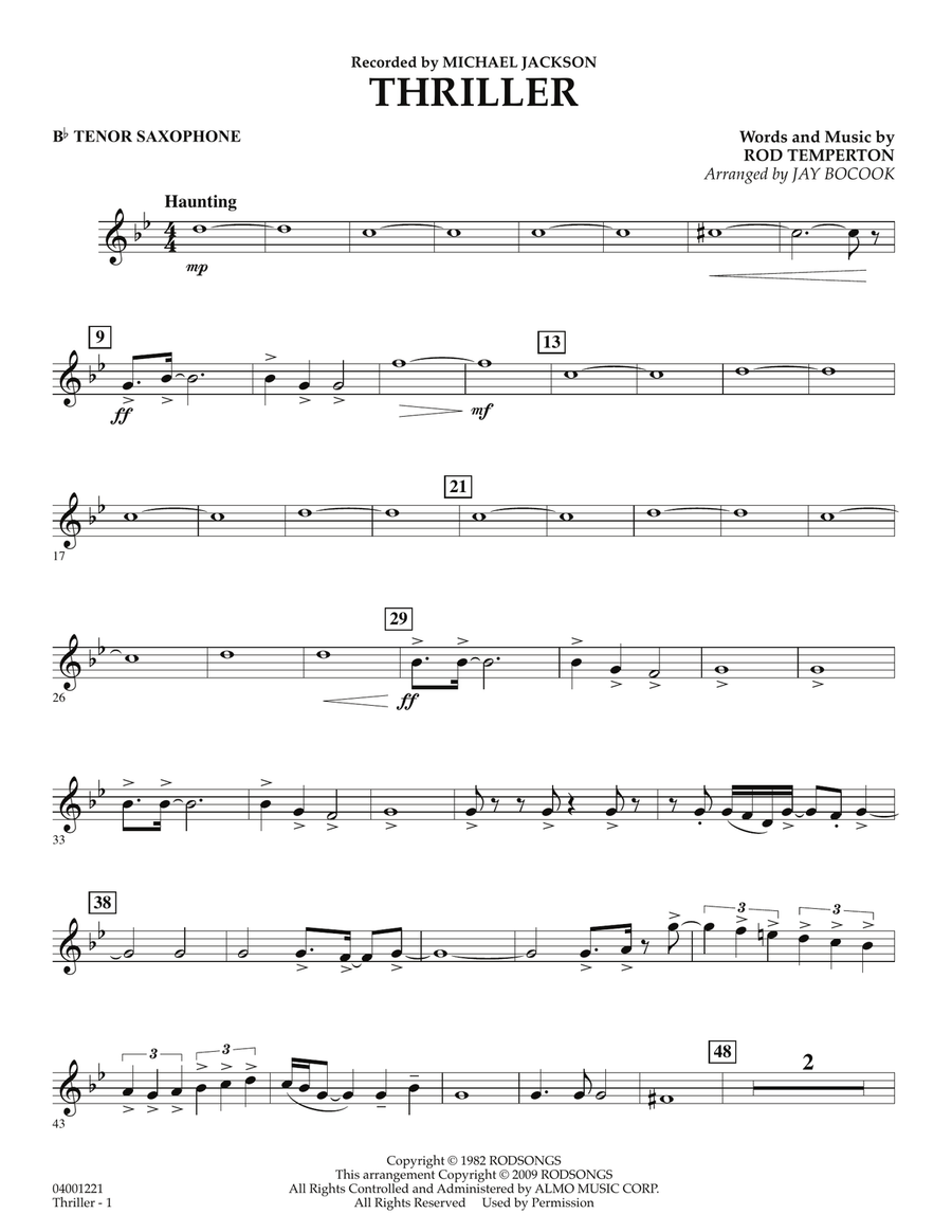 Thriller - Bb Tenor Saxophone
