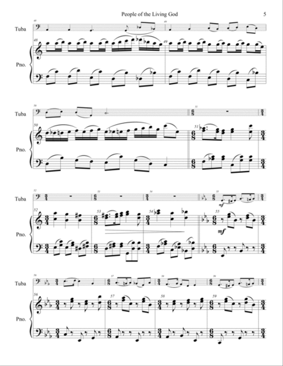 People of the Living God for Tuba Tuba scores gallery preview page 6