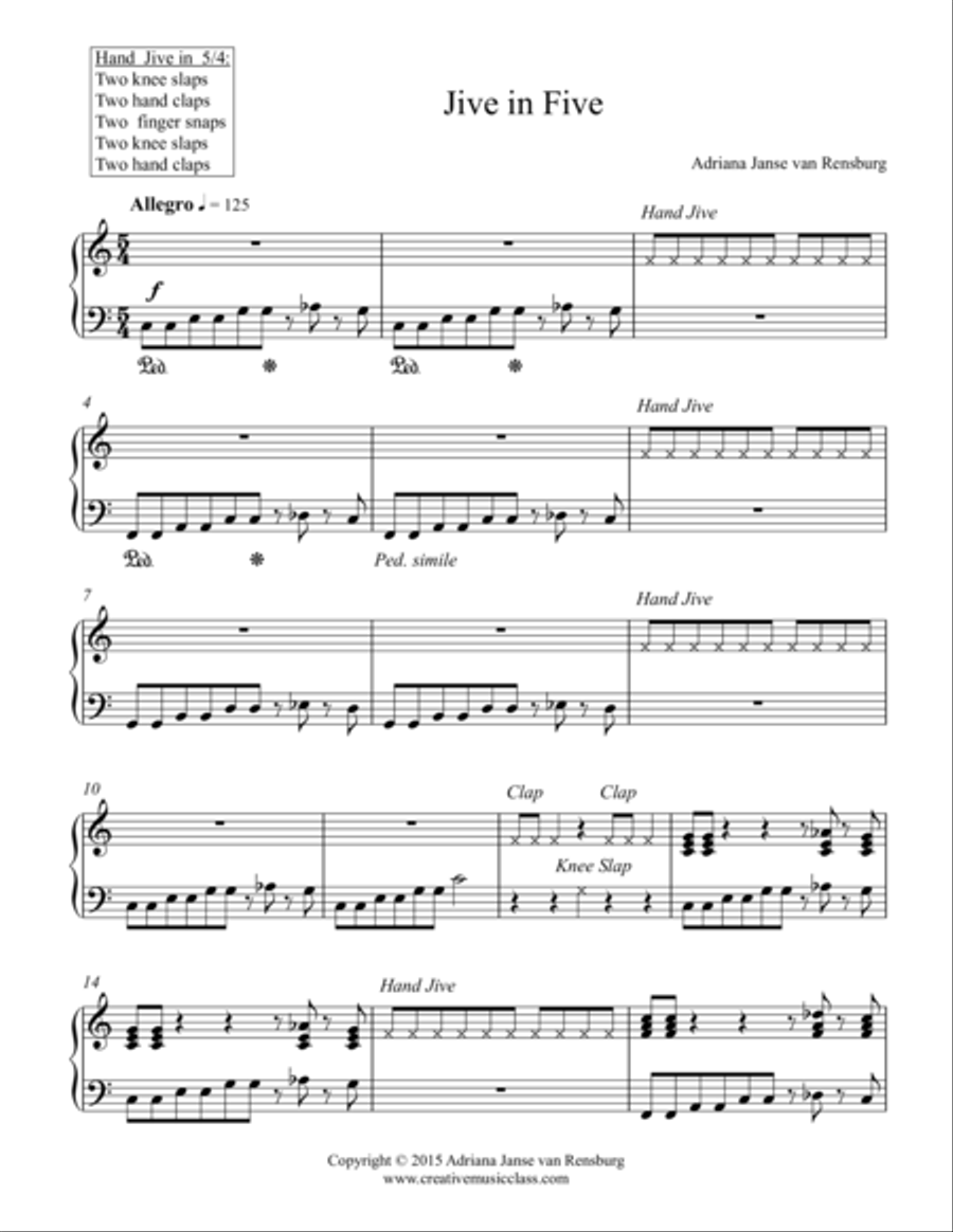 Jive in Five Piano Solo scores gallery preview page 1