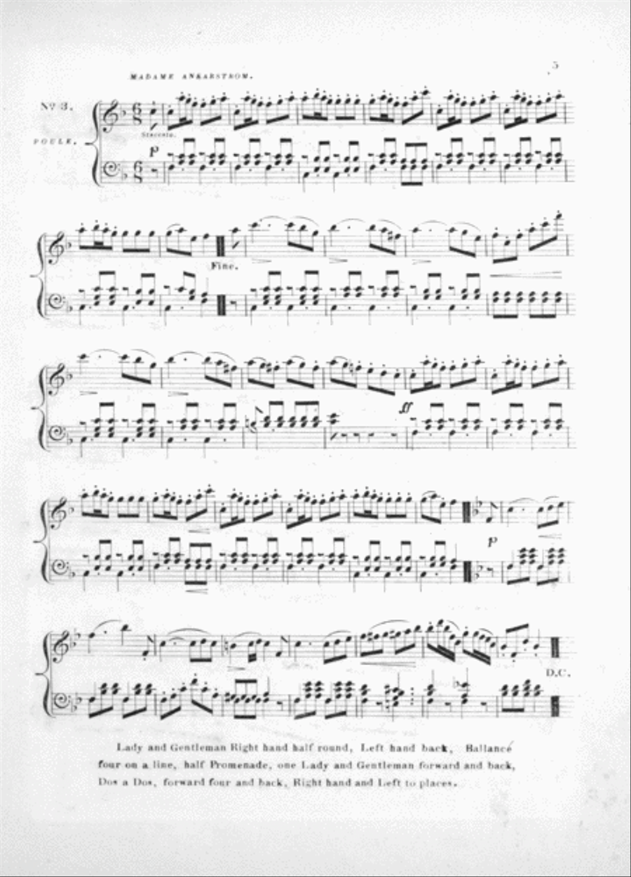The Set of Fashionable Quadrilles, From Auber's Celebrated Opera of Gustavus the Third, or, The Masked Ball. 1st Sett. Piano Solo scores gallery preview page 4