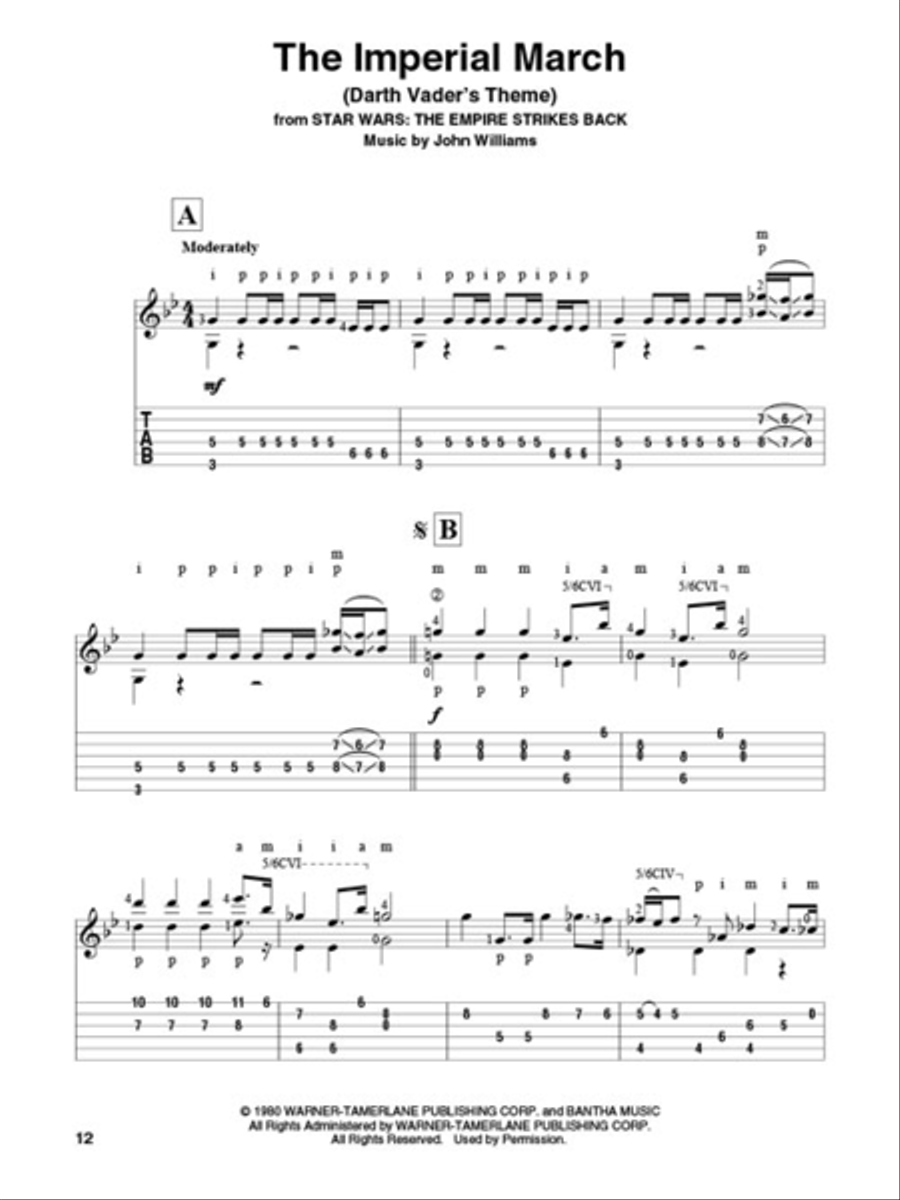 Star Wars for Classical Guitar Acoustic Guitar scores gallery preview page 4