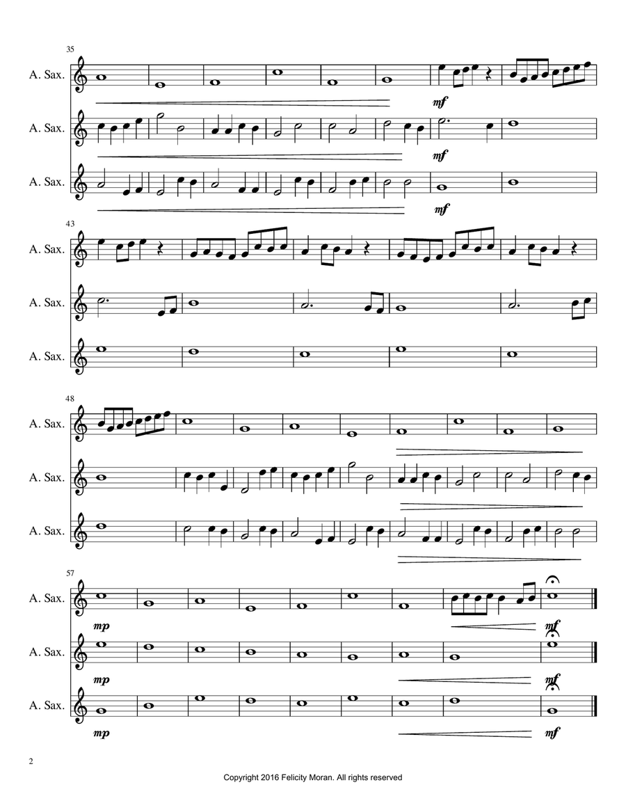 Pachelbels Canon for Alto Sax Trio Woodwind Trio scores gallery preview page 2