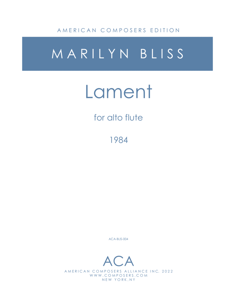 [Bliss] Lament Flute Solo scores gallery preview page 1