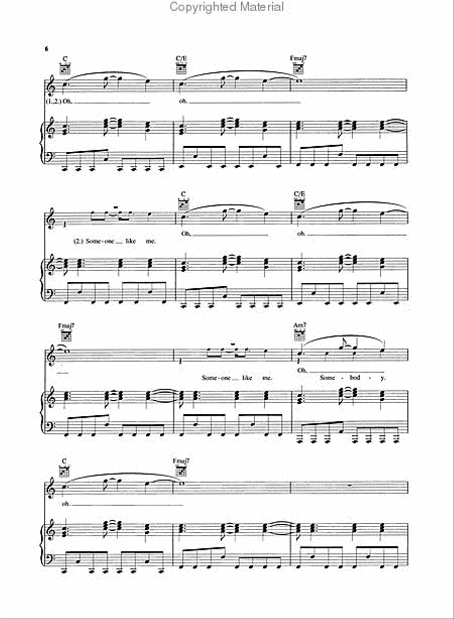 Use Somebody Piano, Vocal, Guitar scores gallery preview page 3